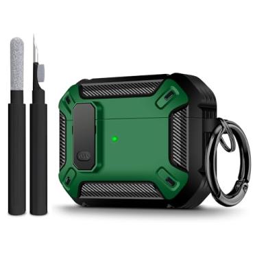 Imagem de Capa compatível com Airpods Pro 3 (2025), capa para Airpods Pro 3ª geração com kit de limpeza de chaveiros, capa de silicone macio à prova de choque para mulheres e homens