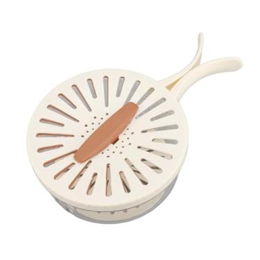 Imagem de Yinhing Tigela de Drenagem de Frutas e Vegetais, Cesta de Peneira, Recipiente Multifuncional de Armazenamento de Alimentos Com Alça Dobrável para Viagens de Piquenique de Cozinha (BROWN)