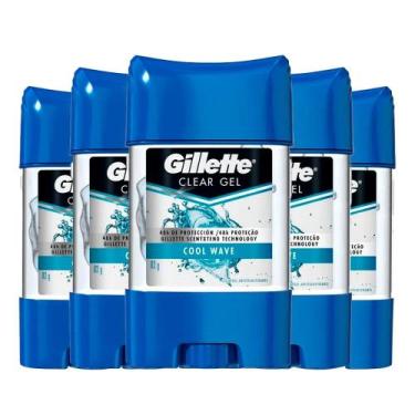 Imagem de Kit Desodorante Gillette Clear Gel Cool Wave 82g - 5 Unidades