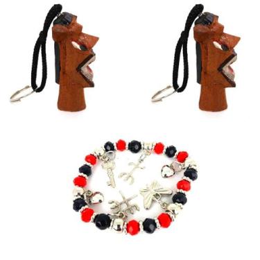 Imagem de Chaveiro Carranca Proteção Espiritual Patuá Talismã Pulseira Pomba Gir