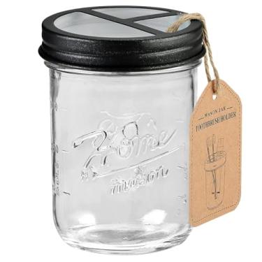 Imagem de SheeChung Suportes de escova de dentes, acessórios de banheiro, organizador e armazenamento de banheiro, organizador de bancada de banheiro, suportes de escova de dentes de vidro para banheiros -