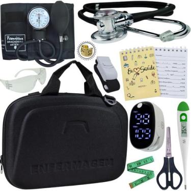 Imagem de Kit Enfermagem Pamed Premium Aparelho Esteto Medidor Glicose - Love Sa