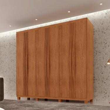Imagem de Guarda Roupa Casal Dunas com 6 Portas e 2 Gavetas MDF Com Pés Moderna Mobília - Naturalle