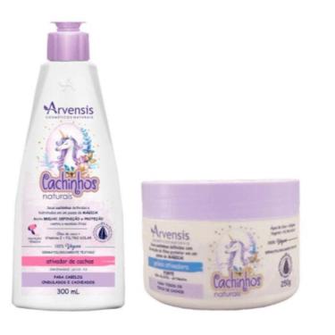 Imagem de Kit Arvensis Cachinhos Naturais Ativador de Cachos Ondulados e Cacheados + Geléia Fixação Forte