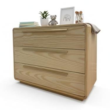 Imagem de Cômoda Infantil Wave Divicar com Cantos Redondos - 4 Gavetas, Design Moderno, Segura e Pintura Atóxica para Bebê (NATURE)
