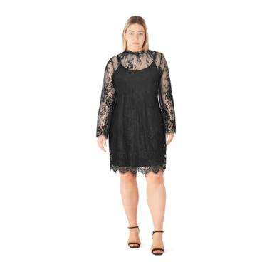Imagem de City Chic Vestido de coquetel feminino - Detalhe Zelda, Preto, 50