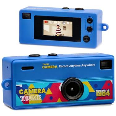 Imagem de Fueiyita Mini câmera digital com tela LCD de 0,96 polegadas 1080p 130° sensação grande angular de fotografias antigas dos anos 90, tamanho chaveiro, presentes de aniversário, 8 cores serão enviadas