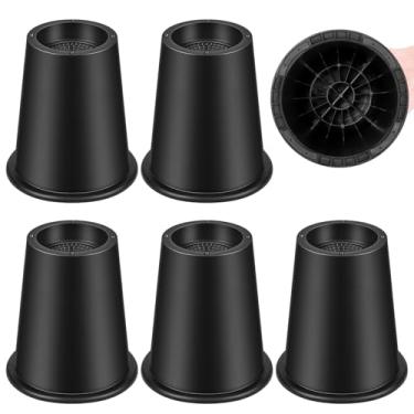 Imagem de MCXYEM Elevadores de cama - Extensores de perna de móveis redondos resistentes de 15 cm para armazenamento, casa e dormitório, elevadores multiuso para cama/mesa/cadeira, tamanho King/Twin/Full Size