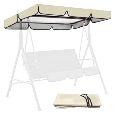 Imagem de Capa de substituição de dossel de balanço para varanda de pátio ao ar livre, cadeira de balanço à prova d'água, 2/3 assentos, substituição para toldo para móveis de jardim, quintal, parque (bege, 190
