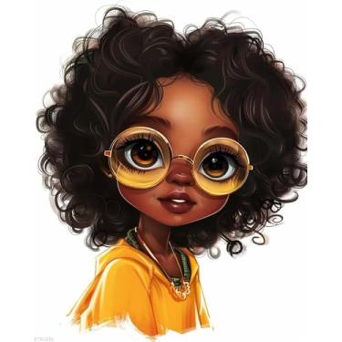 Imagem de XTXGERL Pintura por números africana para adultos, pintura a óleo faça você mesmo, kits de tinta acrílica por números para adultos iniciantes para decoração de parede de casa 41 x 50 cm