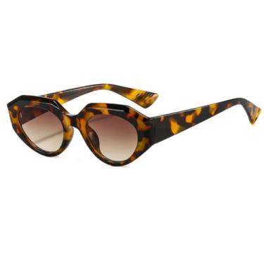 Imagem de Óculos de Sol Fashion Punk Oval Feminino Vintage Masculino Steampunk UV400 (C4 Leopardo-Marrom)