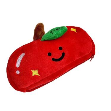 Imagem de Estojo de lápis de pelúcia, frutas vermelhas fofas, bolsa para canetas de frutas de desenho animado
