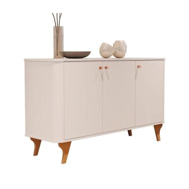 Imagem de Buffet Aruma Com 3 Portas E Cantos Arredondados Off White