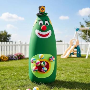 Imagem de Joao Bobo Sempre em Pe brinquedo educativo divertido seguro desenvolvimento motor tecido resistente 80cm