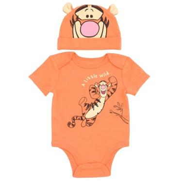 Imagem de Disney Conjunto de body e chapéu para bebês recém-nascidos a bebês (recém-nascido - 24 meses), Laranja, tigre, 12 Months