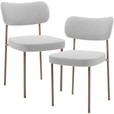 Imagem de Kit 02 Cadeiras Para Sala De Jantar Melina Base Arena L02 Bouclê Cinza - Lyam Decor