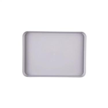 Imagem de Lata de lixo 1 Pc Bandeja de Servir Retangular Antiderrapante Resistente a Arranhões Placa de Bandeja Liso Prato de Comida para Cozinha Acessórios de Decoração de Casa(Gray,Grande)