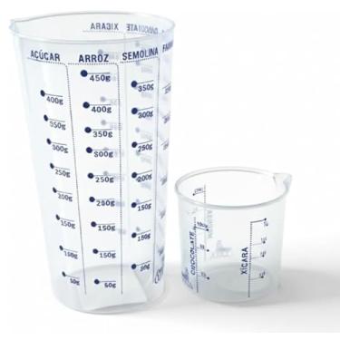 Imagem de Conjunto de Copos Medidores 500 ml e 100 ml em Plástico Transparente 2 Peças Práticas e Resistentes Original