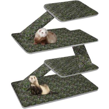 Imagem de Bienbee Conjunto de forro de gaiola de furões para gaiola Ferret Nation & Critter Nation, acessórios de gaiola de furões à prova d'água para animais pequenos, ratos, chinchilas, ouriços furões (verde