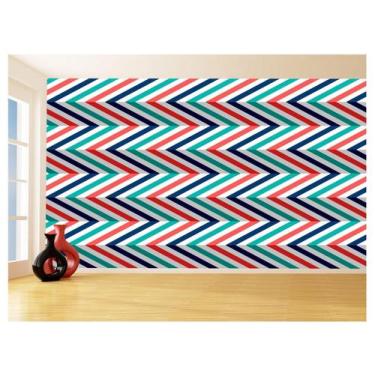 Imagem de Papel De Parede 3D Sala Chevron Zig Zag Listras 3,5M Zig44 - Você Deco