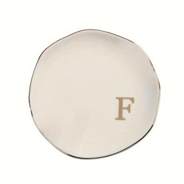 Imagem de Bandeja de joias de cerâmica com letras de 12 cm, prato decorativo para anéis, brincos, colares, pulseiras, chaves de relógio, aniversário, dia das mães, casamento, presente de Natal para mulheres