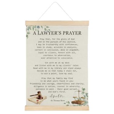 Imagem de ATBWGT Decoração de arte de parede de oração de advogado cristão, presentes para advogados advogados, moldura de pôster de oração religiosa inspiradora para escritório de advocacia, sala de aula, 30 x