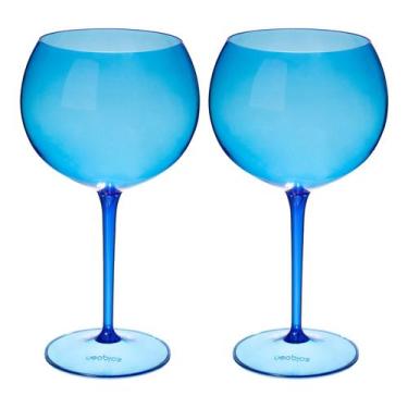 Imagem de Taça De Gin 600ml Kit 2pçs Acrílico Alto Padrão Premium - NEOPLAS, AZU