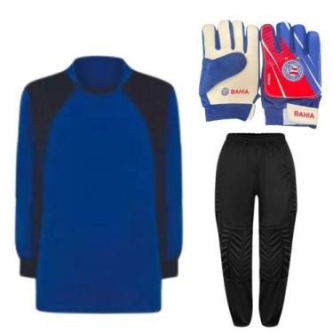 Imagem de Kit De Goleiro TRB + Luva De Goleiro Infantil Bahia DRB Goalkeeper - D