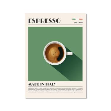 Imagem de Coffee Prints Cafe Latte Espresso Cappuccion Americano Cafe Poster Decoração de Cozinha Pintura em Tela Presente Decoração de Sala de Jantar (SKU3,50.8x71.1 cm =(50x70cm), Sem moldura)