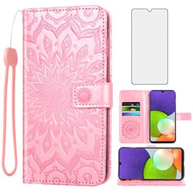 Imagem de Capa de telefone para Samsung Galaxy A22 4G carteira de 6,4 polegadas com protetor de tela de vidro temperado capa flip fina suporte para cartão acessórios Gaxaly M32 M22 F22 Galaxies A 22 22A G4