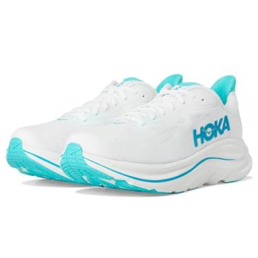 Imagem de HOKA Clifton 10 Tênis masculino, Branco/azul celeste, 9.5 Wide