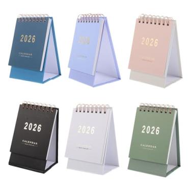 Imagem de Gatuida Mini calendário 2026 (6 peças) calendário de mesa permanente, agenda diária, edição inglesa, organizador decorativo para planejador escolar