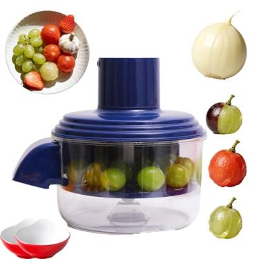 Imagem de Descascador De Cozinha Multifuncional Com 2 Tigelas Para Frutas, MáQuina EléTrica Para Descascar Uvas, RecarregáVel Via Usb, Ideal Para Cozinhar, Preparar Saladas