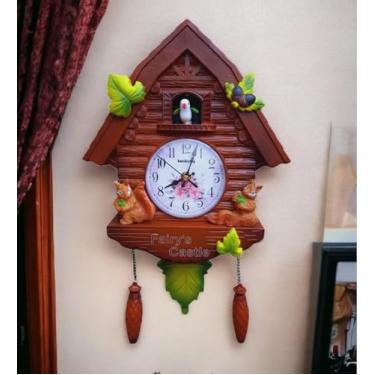 Imagem de Relógio Cuco Musical de parede clássico estilo madeira!