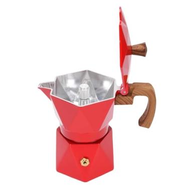 Imagem de Fabater Cafeteira Italiana Com Válvula Dupla, Fogão de Alumínio para café Cubano, Acampamento Doméstico, 6,3 X 6,3 Polegadas (Vermelho)