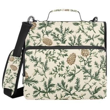 Imagem de xigua Fichário com zíper de pinhas, alça de ombro e alça para facilitar o transporte, fichário de 3 anéis de 3 cm para escola, painel de expansão e arquivo expansível