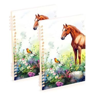 Imagem de Burbuja Cadernos com nome, papel pautado universitário A5 com 60 folhas, fichário para escritório, 2 unidades