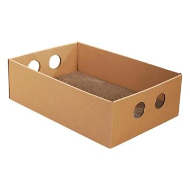 Imagem de Generic Arranhador de papelão ondulado multifuncional para gatos, ideal para brincar e afiar as garras. ao desgaste e perfeito para dormir. Ótimo