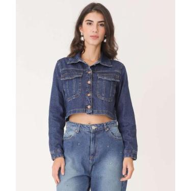Imagem de Jaqueta Feminina Cropped Ecxo Jeans-59073, Jeans azul, G