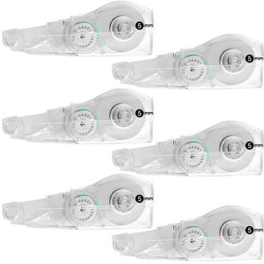 Imagem de Refil Para Fita Corretiva Pentel 6 Corretivos Rolo Escolar Correção de