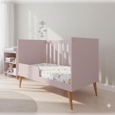 Imagem de Berço 2 em 1 Móveis Estrela Ternura com Colchão Herval Baby Encanto 