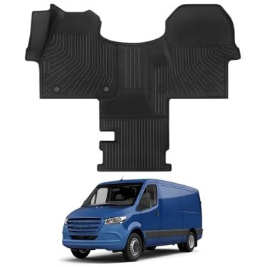 Imagem de QINQINTU Sprinter Van 2500/3500 2019-2025 Tapetes de chão Assentos de balde TPE para todos os climas Tapete forro de piso para Mercedes Benz Sprinter Van 2500/3500 2019-2025 acessórios