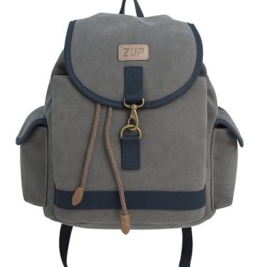 Imagem de Mochila canvas casual zup - Zup Bag, Cinza chumbo