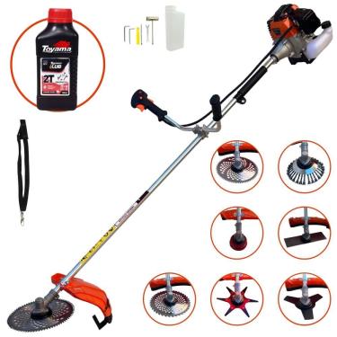 Imagem de Máquina de Corta Grama Lateral Import Way IWRGM2T5X163 À Gasolina 2T 63cc 3HP 7500rpm Completa Com Carretel de Nylon + 7 Opções de Corte + Óleo Toyama