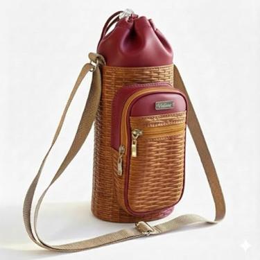 Imagem de Bolsa Térmica (TRANÇADO COM VINHO) GALANTE para Garrafa de 2 LITROS em Couro Sintético - Coleção Cores VERÃO 2026