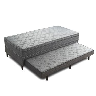 Imagem de Cama Box Solteiro com Auxiliar Umaflex Madri Plus - Jeans