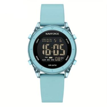 Imagem de Relógio De Pulso Digital Feminino Lcd Tela Pulseira De Silicone 3atm Azul Celeste