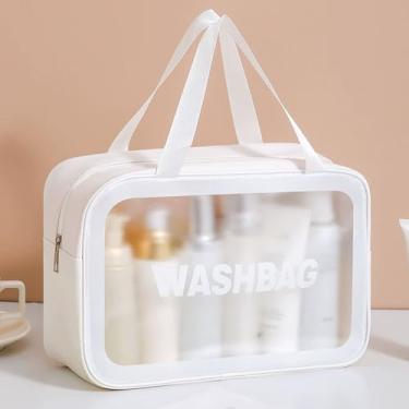 Imagem de Conjunto de Necessaire Viagem Bolsa Toalete Organizador Cosméticos para Mulheres e Meninas Kit Armazenamento PU PVC Transparente Multifuncional resistente Fácil limpar carregar Casa