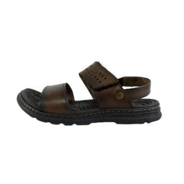 Imagem de Sandalia Pegada Em Couro Com Tira Aderente - 134203-Masculino