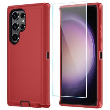 Imagem de ONOLA Capa de celular para Samsung Galaxy S23 Ultra com protetor de tela HD, resistente, à prova de choque e à prova de quedas, capa de telefone de 3 camadas para Galaxy S23 Ultra de 6,8 polegadas